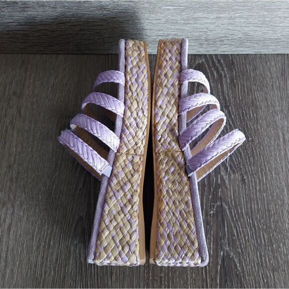 Vintage 90s Bandolino Square Toe Strappy Espadrille Sandal Slip On Size 7 - Picture 7 of 10